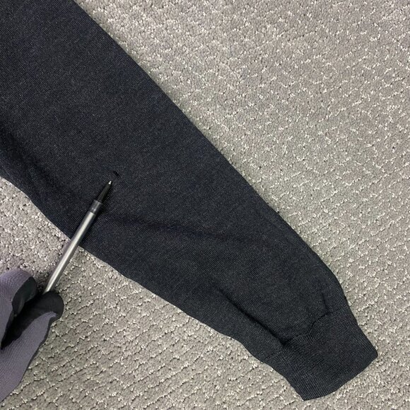 Country Road Merino Wool Sweater Men's Large Black V-Neck Pullover Jumper - Picture 4 of 10